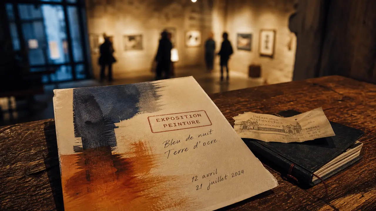 Exposition peinture Narbonne : affiche et dates manuscrites au musée