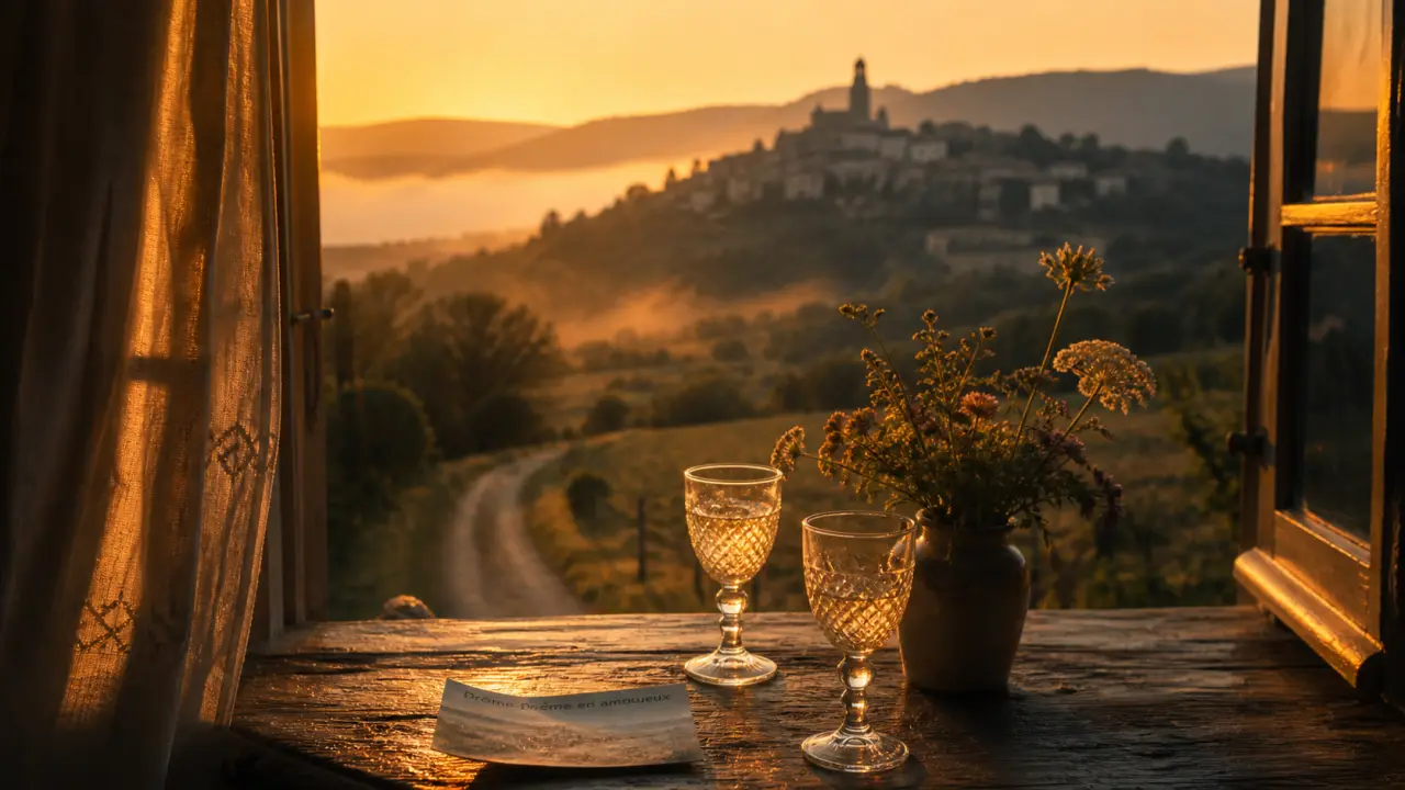 Week end en amoureux dans la drome : vue collines provençales et villages au golden hour