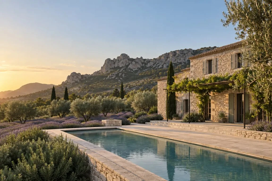 Location de mas en Provence avec piscine et terrasse dans les Alpilles
