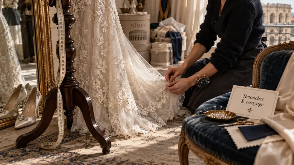 Boutique de mariage à Nîmes : comparer les styles, l’essayage et les retouches