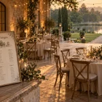Domaine des Granges - salle et jardin de réception : salle en pierre et parc arboré