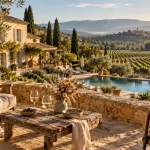 Hôtel romantique Luberon : table romantique, bastide et piscine turquoise